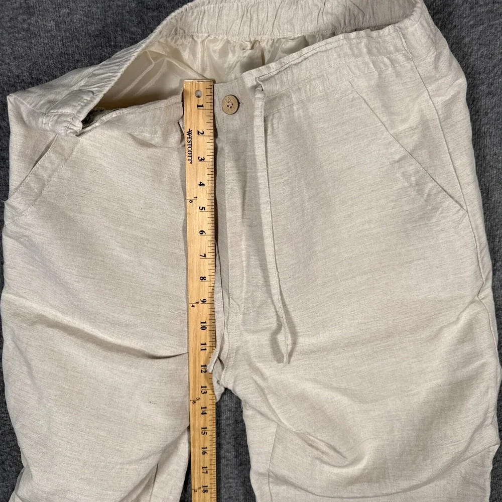 Men's Casual Drawstring Chinos in Light Beige